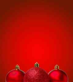 红色的圣诞节球红色的背景一年伟大的卡