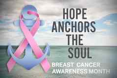复合图像乳房癌症意识消息