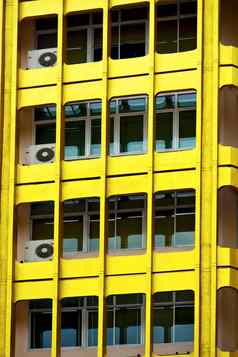 曼谷阳台泰国办公室黄色的宫殿风扇