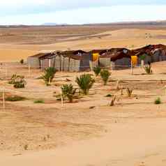 帐篷沙漠摩洛哥撒哈拉沙漠岩石石头天空