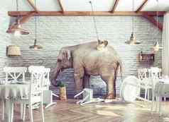 大象平静餐厅室内