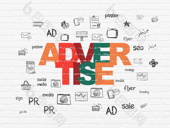 市场营销概念做广告墙背景