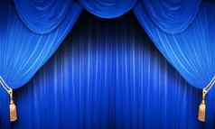 蓝色的剧院窗帘