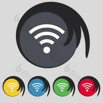 无线网络标志无线网络象征无线网络图标区集颜色按钮