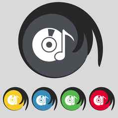 Dvd图标标志象征彩色的按钮