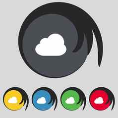 云图标标志象征彩色的按钮
