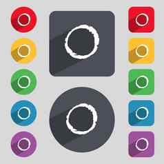 数量图标标志集彩色按钮