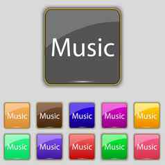 音乐标志图标卡拉ok象征集彩色的按钮