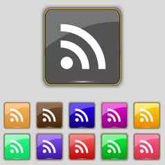 无线网络无线网络无线网络图标标志集11彩色的按钮网站