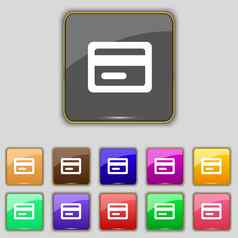 信贷卡图标标志集11彩色的按钮网站
