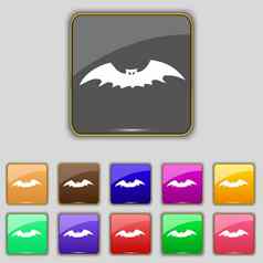 蝙蝠图标标志集11彩色的按钮网站