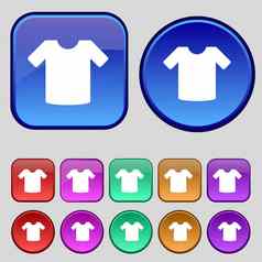 t恤衣服图标标志集十二个古董按钮设计