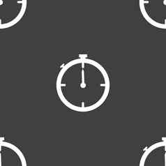 小时标志图标秒表象征无缝的模式灰色的背景