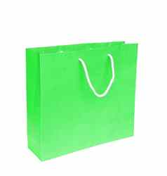 空白绿色纸袋