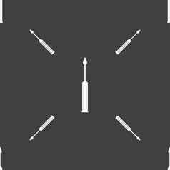 螺丝刀工具标志图标修复象征修复标志无缝的模式灰色的背景