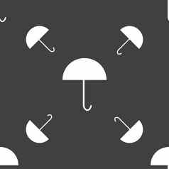 伞标志图标雨保护象征无缝的模式灰色的背景