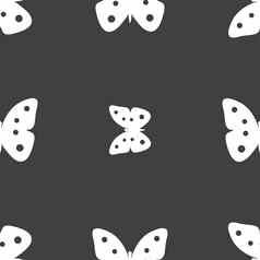 蝴蝶标志图标昆虫象征无缝的模式灰色的背景