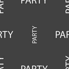 聚会，派对标志图标生日空气气球绳子丝带象征无缝的模式灰色的背景