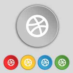 篮球图标标志象征平按钮