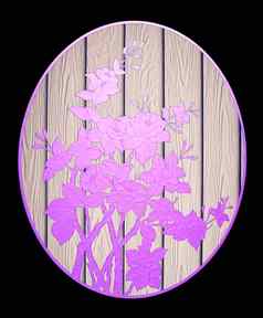 模式紫罗兰色的花木黑色的背景