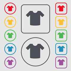 t恤衣服图标标志象征轮广场按钮框架