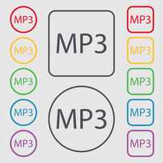 音乐格式标志图标音乐的象征符号轮广场按钮框架