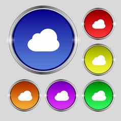云图标标志轮象征明亮的色彩鲜艳的按钮
