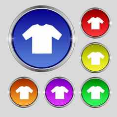 t恤图标标志轮象征明亮的色彩鲜艳的按钮