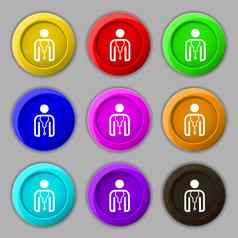 医生图标标志象征轮色彩鲜艳的按钮