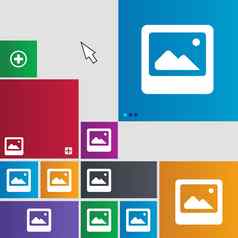 照片框架模板图标标志按钮现代接口网站按钮光标指针