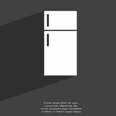 冰箱图标象征平现代网络设计长影子空间文本