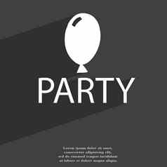 聚会，派对图标象征平现代网络设计长影子空间文本