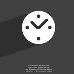 机械时钟图标象征平现代网络设计长影子空间文本