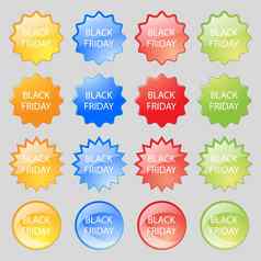 黑色的星期五标志图标出售象征特殊的提供标签大集色彩斑斓的现代按钮设计