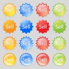 出售标志图标贡献者收益按钮大集色彩斑斓的现代按钮设计
