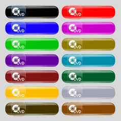 Dvd图标标志大集色彩斑斓的现代按钮设计