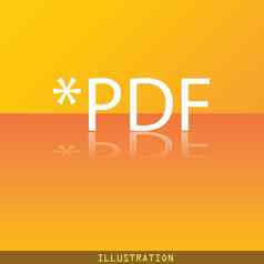 PDF文件扩展图标象征平现代网络设计反射空间文本光栅