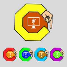 麦克风标志图标演讲者象征集色彩鲜艳的按钮