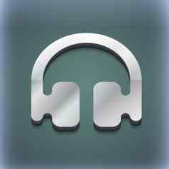 耳机耳机图标象征风格时尚的现代设计空间文本光栅