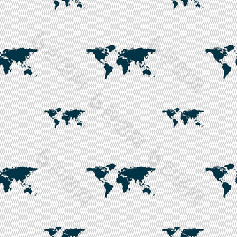 全球标志图标世界地图地理位置象征无缝的模式几何纹理