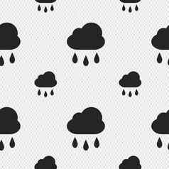 天气雨图标标志无缝的模式几何纹理