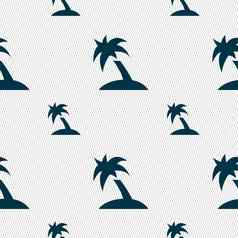 棕榈树旅行旅行图标标志无缝的模式几何纹理