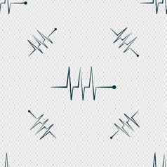 心电图监控标志图标心垮掉的一代象征无缝的模式几何纹理