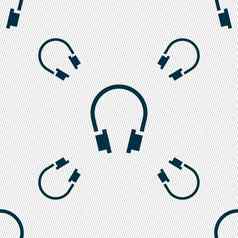 耳机图标标志无缝的模式几何纹理