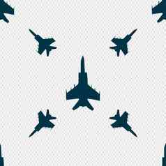 战斗机图标标志无缝的模式几何纹理