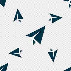 纸飞机图标标志无缝的模式几何纹理