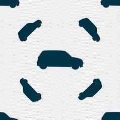 吉普车图标标志无缝的模式几何纹理
