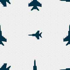 战斗机图标标志无缝的模式几何纹理