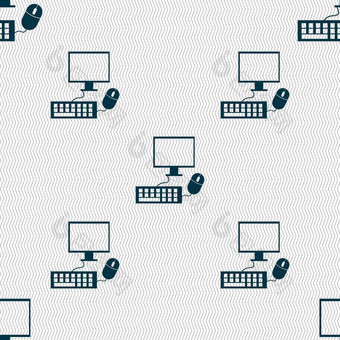 电脑宽屏监控键盘鼠标标志图标无缝的摘要背景几何形状