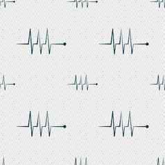 心电图监控标志图标心垮掉的一代象征无缝的摘要背景几何形状